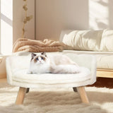Pet Sofa Bed with Plush Cushion & Wooden Legs V767-XPET82-40CM
