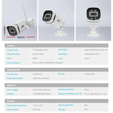 UL-tech Wireless CCTV Security System 8CH NVR 3MP 4 Square Cameras 1TB CCTV-WF-CLA-8C-4P-T