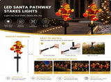 Light-Up Solar-Powered Santa Claus Lawn Stake, Outdoor Waterproof Holiday Decoration, Easy Tool-Free V1369-AZ3-W-15360