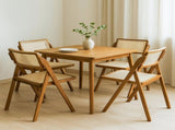 Levede 4X Foldable Rattan Dining Chairs CH1080-2-WAX2