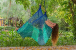 Mayan Legacy Extra Large Outdoor Cotton Mexican Hammock Chair in Caribe Colour V97-HSCHCARIBE