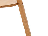 Natural Wooden Tripod Floor Lamp w/ Round Wood Shelf Off White Linen Shade V563-75171