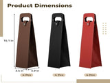 12PCS PU Leather Wine Present Bags, Reusable Single Bottle Wine Tote Carrier with Handle and Button V1192-AZ-W-18410