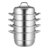 Dumpling Steamer Stainless Steel 5 Titer for for Cook Soup, Noodles, Fishes Work with Gas Electric V952-ZL5CBXGZL30CM0001V0