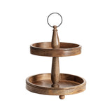 Handcrafted Mangowood 2 Tier Cupcake Stand 39cm V637-50505STD