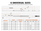 6 Pairs of 609.6mm Drawer Slides Side Mount Rails, Heavy Duty Full Extension Steel Track, Soft-Close V952-CZCJCTDG100L9BKQKV0