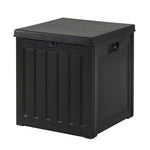 Gardeon Outdoor Storage Box 80L Container Lockable Garden Toy Tool Shed Black OSB-80-ABK