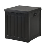 Gardeon Outdoor Storage Box 80L Container Lockable Garden Toy Tool Shed Black OSB-80-ABK