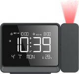 Projection Alarm Clock with USB Charging Port, Bluetooth Auto Sync, Adjustable Volume, Ceiling V1237-ZY-924-214