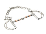 Horse Bit Stainless Steel Copper D Ring Snaffle Bit with Chain for 125mm Horse Mouth V1294-YM0717-3111220220411