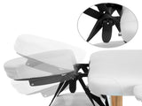 Zenses Massage Table 70cm Portable 3 Fold Wooden Beauty Bed White MT-WOOD-F3-WHITE-70