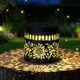 Solar-Powered Wrought Iron Sunflower-Patterned Openwork Projection Courtyard and Garden Mood V1265-AU-TAOGUAN-2