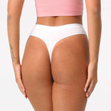 Size M Comfortable High-Waisted Women's Cotton Thong Underwear - 6-Pack in V888-ELOSUNG17904