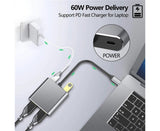 4 in1 Type C to Dual HDMI-compatible USB 3.0 4K Display Adapter Converter for MacBook Pro - Grey V1263-JX-239