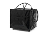 Black Portable Folding Shopping Trolley Bag - Durable Woven Fabric, Reusable Grocery Bag V888-ELOSUNG42882