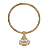 Towel Ring Antique Brass Finish Wall Mounted Bathroom Hand Towel Holder with Blue and White V1294-YM0626-3112220085211