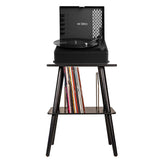 Victrola Revolution Go Turntable - Black Entertainment Stand Bundle - Black V398-VTR-750SB-BLK-ST