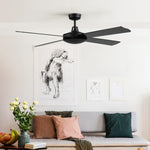 Devanti 52'' Ceiling Fan w/Remote - Black CF-B-52NL-BK