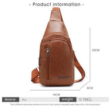 Office Commuter Business Set-Light brown Men's PU Leather Chest Bag and Grey RFID Blocking Aluminum V888-ELOSUNG56064-8