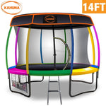 Kahuna Trampoline 14 ft with Roof - Rainbow TRA-KAH-14-RB-RF