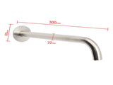 Brushed Nickel 300mm Extra Long Wall Mounted Extention Bathtub Filler Spout Set V1233-SP60530BS