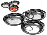 304 Stainless Steel 3 in 1 Snack Bowl with Handle, 3 Compartment Snack Plate Portable Fruit Bowl, V1366-AZ2-W-20796