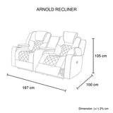 3+2+1 Seater Electric Recliner Stylish Rhino Fabric Black Lounge Armchair with LED Features V43-SET-ARN-3R+2R+1RBL