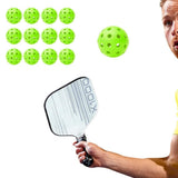 12Pcs Set 40-Hole Pickleball Balls High Bounce Outdoor Pickleball Set Yellow V1308-DSZKI-227-2