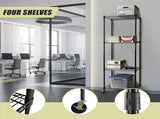 Modular Wire Storage 45x45cm Steel Shelving Black With Wheels For Garage Warehouse Or Kitchen V63-841301
