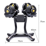 48KG Powertrain Adjustable Dumbbell Set With Stand - Gold DMB-BF1-024-2S-GD