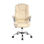 Artiss Executive Office Chair Leather Tilt Beige OCHAIR-G-9314-BG