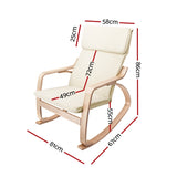 Artiss Rocking Armchair Nursing Bentwood Aero ARMCHAIR-01-BG