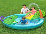 Bestway Kids Inflatable Splash Play Pool with Slide Ball Crocodile Fishing Net BW-POOL-PLAY-53166