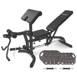 CORTEX BN-11 Exercise FID Bench + 79kg Standard Tri-Grip Weight Plate and Dumbbell Package V420-CSBN-BN11-A