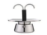Double Spout 2 Cup Coffee Maker - Stainless Steel Espresso Maker - Italian Coffee Machine for V1192-AZ-W-0626