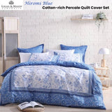 Logan and Mason Hiromi Blue Cotton-rich Percale Print Quilt Cover Set King V442-LED-QUILTCS-HIROMI-BLUE-KI