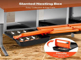 Chicken Nesting Boxes, 3 Compartments, with Support Legs, Easy Egg Collection, Galvanized Steel and V952-JSCDXJS3GJ26OS4A9001V0