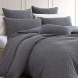 Private Collection Urban Charcoal 100% Cotton Waffle Quilt Cover Set Queen V442-LED-QUILTCS-URBANWAFFLE-CHARCOAL-QS