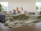 Laura Hill 3m x 3m XL Faux Mink Blanket Double-Sided Soft Plush Bed Oversized Throw Rug Olive MINK-XL-SL