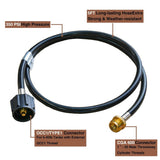6FT Propane Hose 1lb to 20lb,Propane Tank Hose with QCC1for 5-40lb Propane Tanks,Propane V1366-AZ2-W-24449