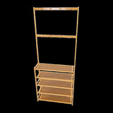 Large Wooden 5 Tiers Hat Coat Stand Clothes Shoe Rack Hanger Hooks Shelf Storage V63-840271