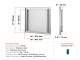 BBQ Access Door, 457x533 mm Single Outdoor Kitchen Door, Stainless Steel Flush Mount Door, Wall V952-DMABSCJM18X25F9BVV0
