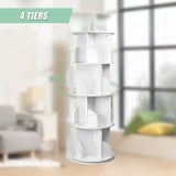 360-degree Rotating 4 Tier Display Shelf Bookcase Organiser V63-834351