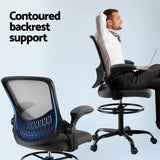 Artiss Office Chair Drafting Chairs Stool Computer Desk Studios Mesh Grey OCHAIR-H-RING-DW39-GY