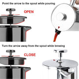 304 Stainless Steel French Press Coffee Maker, Household Hand-Brew Coffee Pot, Includes One V1265-AU-492-800ML-LW