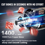 550W Commercial Electric Meat Bandsaw Stainless Steel Bone Sawing Machine V952-JJSJGJ550WTQJ45TUV3