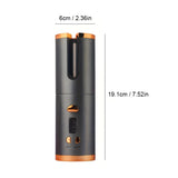 WHITE.Automatic Hair Curling Wand, Tangle-Free Design, Portable USB Charging Rotating Curling Iron V1232-JFQ002