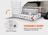 50 x 29.5 x 8.7 in Hitch Cargo Carrier, 500lb Capacity Trailer Hitch Mount Aluminum Cargo Basket V952-CHXLK47286500HPGUV0