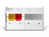 Keezi 3 Tiers Kids Bookshelf Storage Children Bookcase Toy Box Organiser Display White FUNKI-K-TO-3058-B-WH