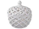Lattice Decorative Lidded Jar Tall Flower Motive 29cm V637-20731